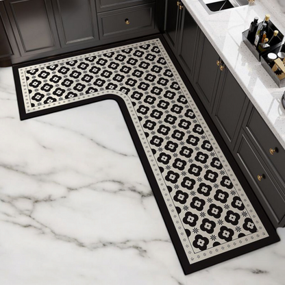 Evcve Non-Slip L-Shaped Kitchen Rug with Rubber Backing
