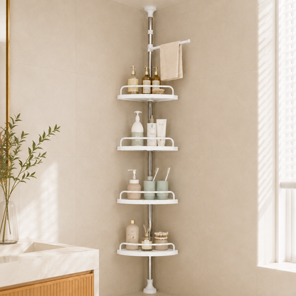 EVCVE Multipurpose Bathroom Rack with Hooks and Towel Bar - 4 Tier