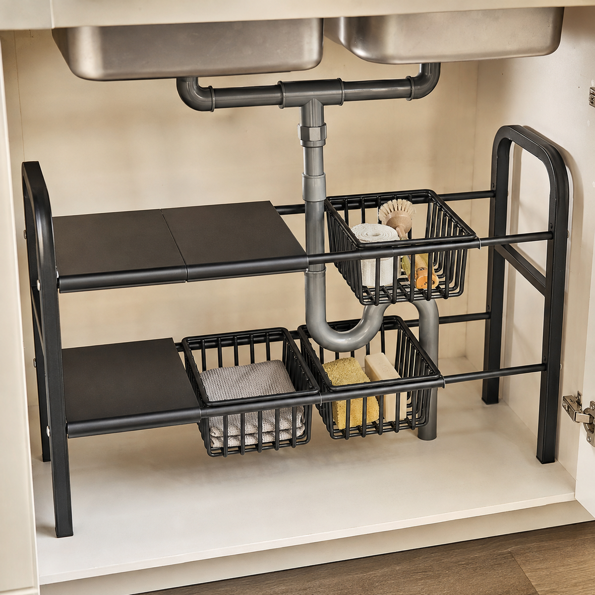Evcve 2 Layer Expandable Under Sink Storage Rack