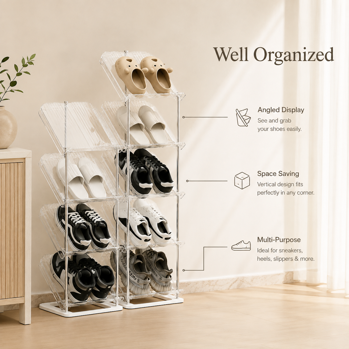 Evcve Elegant Multi-Tier Outdoor Shoe and Utility Rack