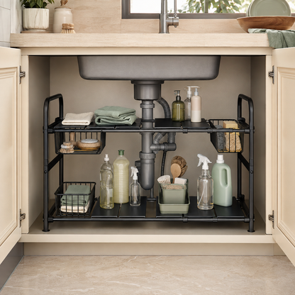 Evcve 2 Layer Expandable Under Sink Storage Rack