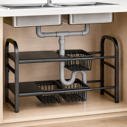 Evcve 2 Layer Expandable Under Sink Storage Rack