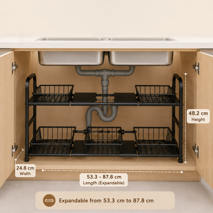 Evcve 2 Layer Expandable Under Sink Storage Rack
