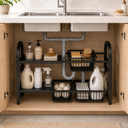 Evcve 2 Layer Expandable Under Sink Storage Rack